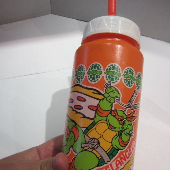 TMNT Vintage Michaelangelo Water Bottle 1990 Mirage Studios - Picture 2 of 11